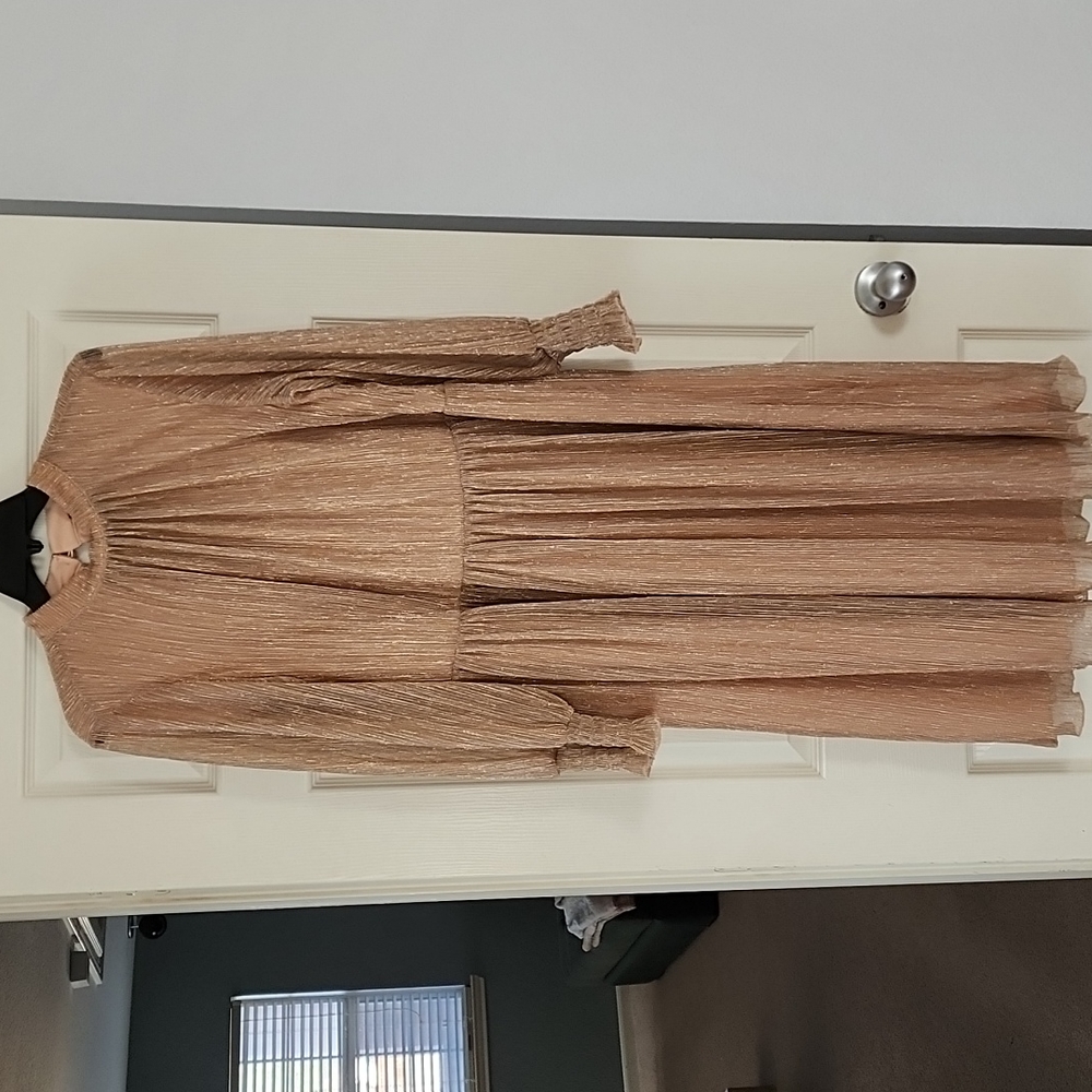 Eloquii Puff Sleeve Gathered Waist Dress